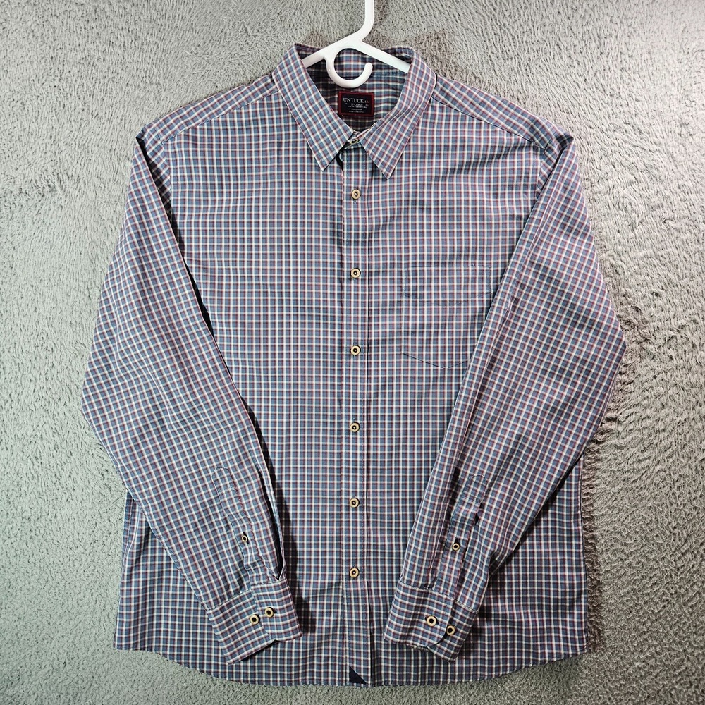 Untuckit Shirt Men XL Slim Fit Button‎ Up Long Sleeve Multicolor Plaid